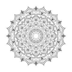 floral Line art mandala design vector