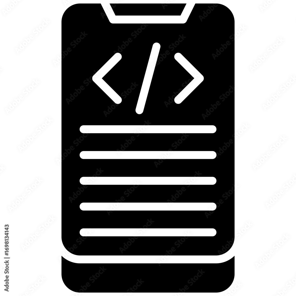 Wall mural mobile coding icon