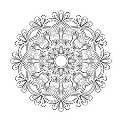 floral Line art mandala design vector