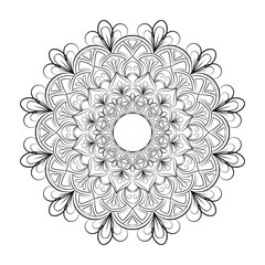 floral Line art mandala design vector