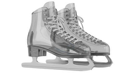 Clear Ice Skates, isolated on transparent background


