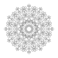 floral Line art mandala design vector