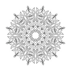 floral Line art mandala design vector