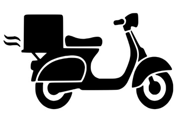 scooter pizza vector illustration