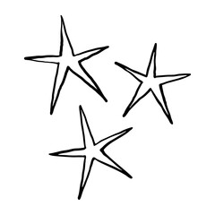 Hand drawn doodle stars.