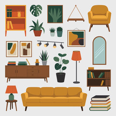 Mid Century Modern Living Room Furniture And Decor Collection Keywords: mid century modern