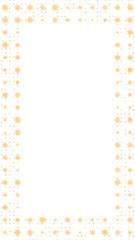 golden christmas snowflakes and shiny glitter dots frame isolated on green screen background animation, chroma key holiday and new year vertical social media motion design element	