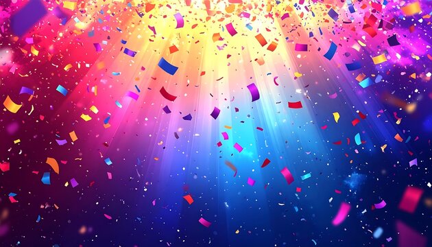 Vibrant confetti explosion in radiant colors - Powered by Adobe