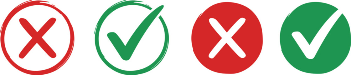 Obraz premium Clear decision making with checkmarks and crosses