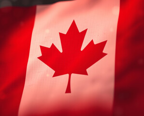 Obraz premium Symbol of Canada displaying vibrant red and white colors with a maple leaf, representing national pride and identity