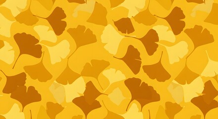 Vibrant Ginkgo Biloba Pattern in Warm Autumnal Hues