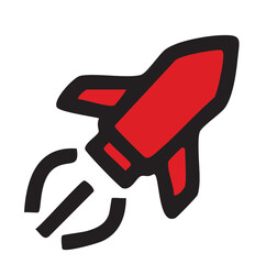 vector illustration of a red rocket 