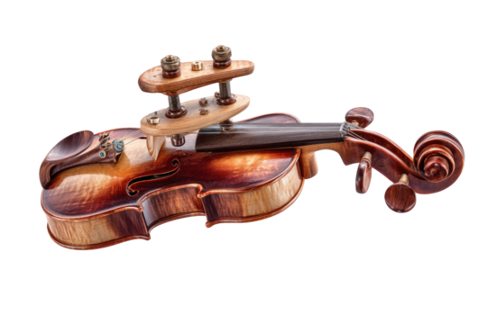 Detailed view of a violin with intricate modification