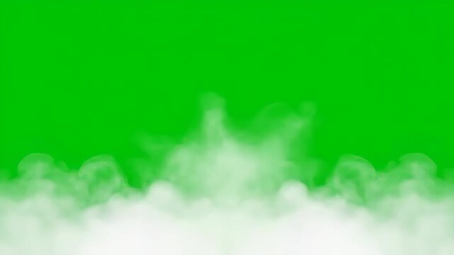 Steam. White cloud. white smoke isolated on green screen background 