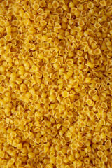 Homemade Perlini Pasta, top view. Flat lay, overhead, from above.