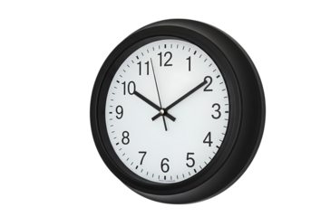 Classic Black Wall Clock Timekeeping Elegance isolated on transparent background
