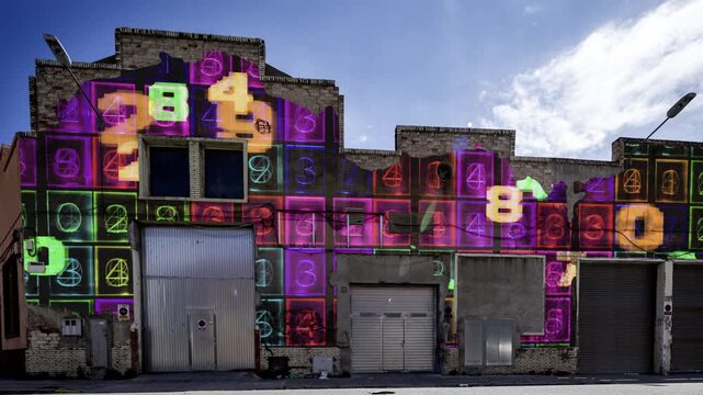 factory and industrial complex with number code and data 