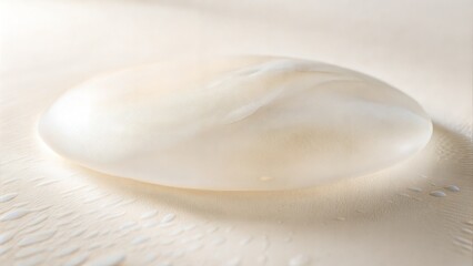 Minimalist Transparent Soap Bar, stone on Cream Background