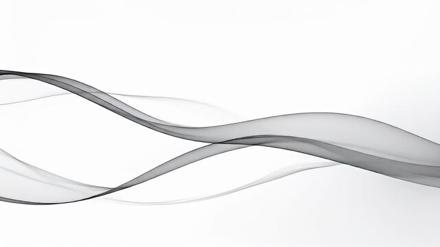 Abstract flowing grey shapes on white creating a soft wave pattern