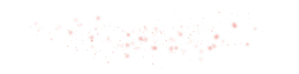 Magical Red Light Dust Particles Effect on Transparent Background