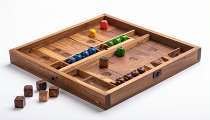 wooden game board isolated on white background