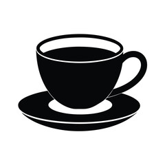 Coffee Cup and Saucer Silhouette Illustration