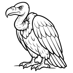 A vulture illustration vector style coloring page