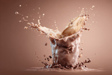 
Liquid cream splash on light background