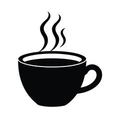 Coffee Cup with Steam Silhouette Illustration