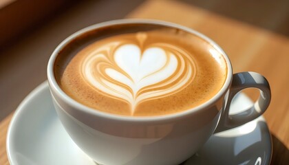 Beautiful Latte Art In Elegant White Cup