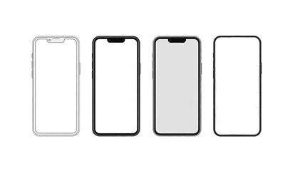 Smartphone Mockup Frames Set Isolated on White Background