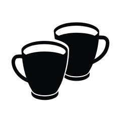 Double Espresso Cup Silhouette Illustration
