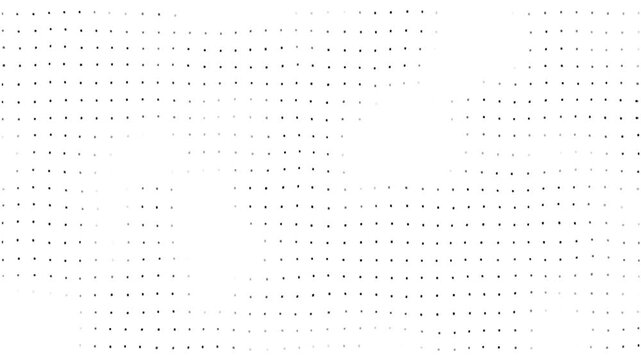Abstract dot technology 4k loop motion background. Animated random dots  animation. halftone dot wave background. abstract dot pattern background texture.  halftone dot background moving seamless loop