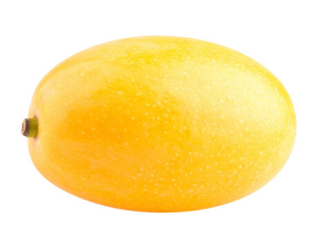 Whole Ripe Imbu Fruit with Smooth Yellow Skin, Isolated on Transparent Background