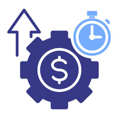 Efficient Flat Blue Icon