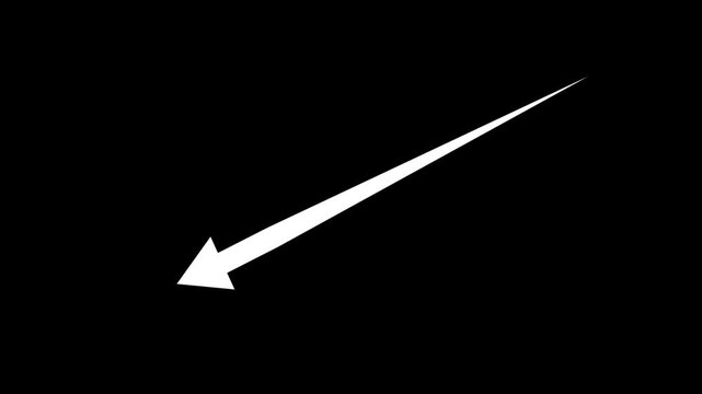 Abstract motion arrow rising transparent background. isolated business growth arrow 4k animation, arrowheads doodle   sign, business line arrow direction. motion graphic icon.