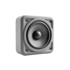 Obraz premium Gray square speaker with a black speaker cone