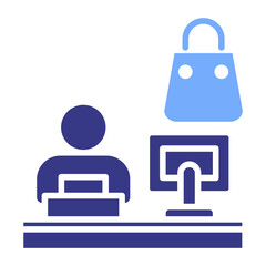 Staff Retail Flat Blue Icon