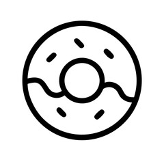 Fototapeta premium Donut icon vector illustration, sweet dessert, bakery item, glazed donut with sprinkles drawing vector