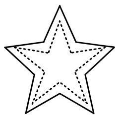 Star outline vector graphic with dashed inner star for design and decoration projects and templates