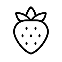 Isolated vector strawberry icon illustration, fresh fruit, healthy food, summer berry drawing