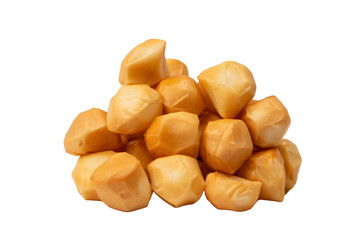 Piece of cheese isolated on white bacckground.