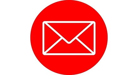 Red oval with white envelope icon