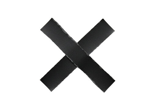 Torn paper x shape cross texture grey scale graphic design element abstract background overlay cutout ripped torn edge monochrome simple minimalist design resource