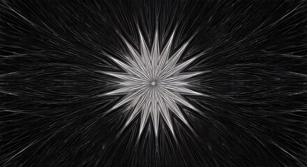 Naklejka premium Abstract Monochrome Radial Starburst Pattern with Dynamic Light Rays