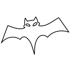 Bat outline – creepy Halloween flying animal drawing