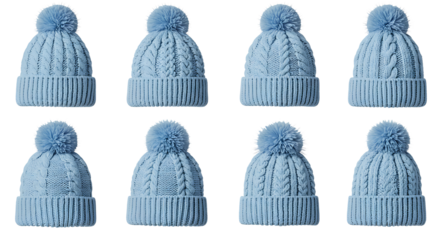 Stylish Knitted Winter Hats in a Row A Collection of Cozy Headwear Designs for the Cold Season