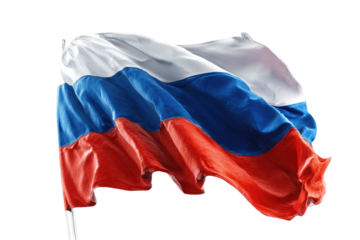 Russian flag billowing in the wind