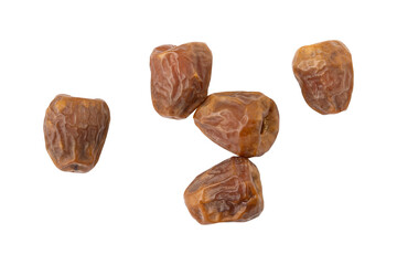 Sweet fresh sukkari dates isolated on transparent background