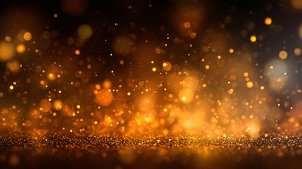 Vibrant Diwali bokeh background, abstract golden glitter and warm festive lights for celebration.
